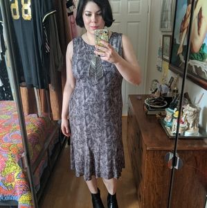 Vintage 90s Snake Print Sleeveless Midi Dress